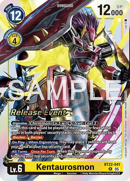 Image for Kentaurosmon (BT22-041 R) - Digimon Card Game