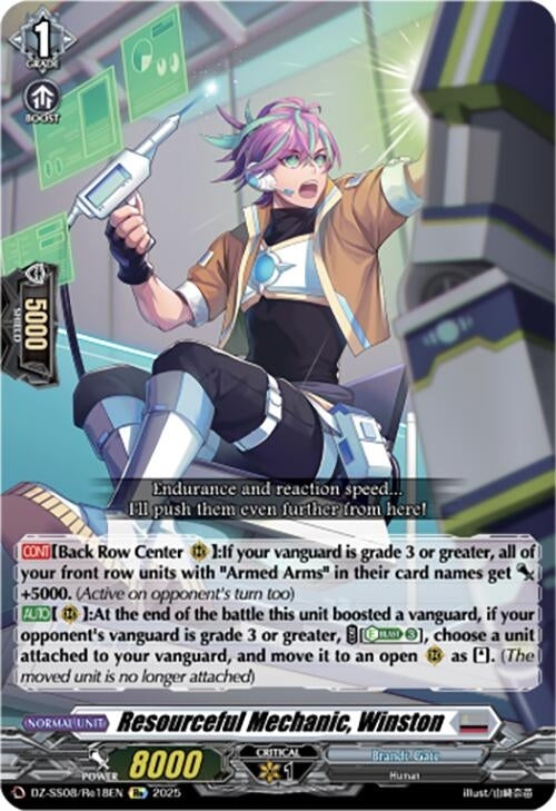 Image for Resourceful Mechanic, Winston (DZ-SS08: Festival Booster 2025) (DZ-SS08/Re18EN) - Cardfight Vanguard
