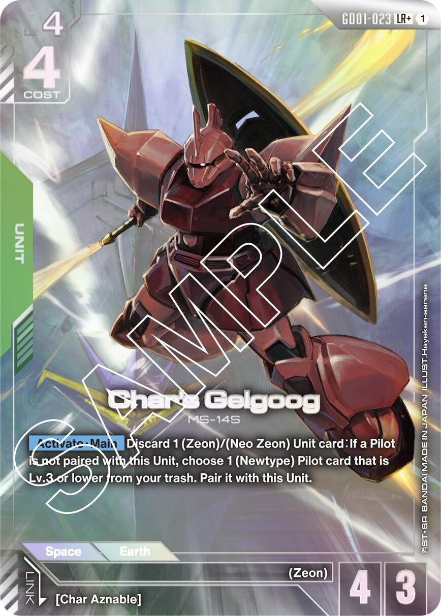 Image for Char's Gelgoog (LR+) (Newtype Rising) (GD01-023) - Gundam Card Game