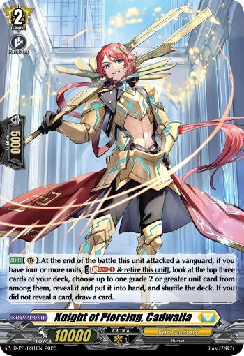 Image for Knight of Piercing, Cadwalla (Foil) (D Promo Cards) (D-PR/891EN) - Cardfight Vanguard