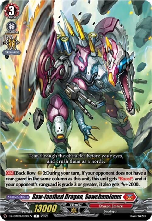 Image for Saw-toothed Dragon, Sawchomimus (DZ-BT09: Super Brave Detonation) (DZ-BT09/066EN) - Cardfight Vanguard