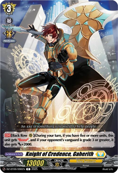 Image for Knight of Credence, Gaherith (DZ-BT09: Super Brave Detonation) (DZ-BT09/090EN) - Cardfight Vanguard