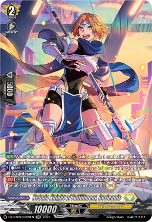 Image for Nebula Knight of Fulfillment, Corleanis (SR) (DZ-BT09: Super Brave Detonation) (DZ-BT09/SR29EN) - Cardfight Vanguard