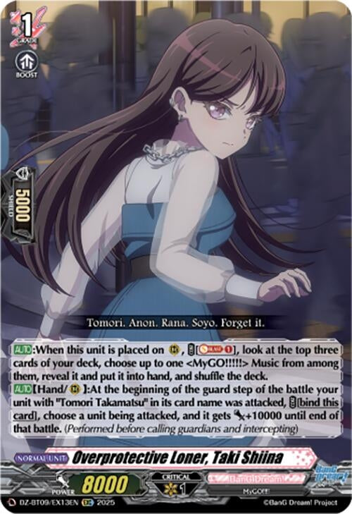 Image for Overprotective Loner, Taki Shiina (EXRRR) (DZ-BT09: Super Brave Detonation) (DZ-BT09/EX13EN) - Cardfight Vanguard