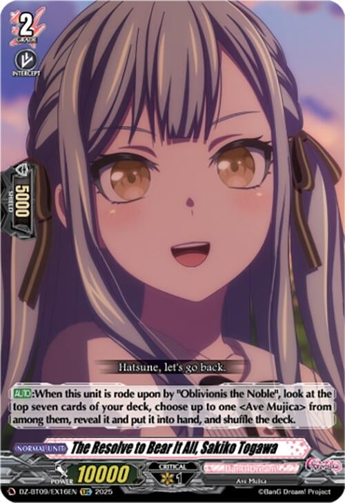 Image for The Resolve to Bear It All, Sakiko Togawa (EXC) (DZ-BT09: Super Brave Detonation) (DZ-BT09/EX16EN) - Cardfight Vanguard