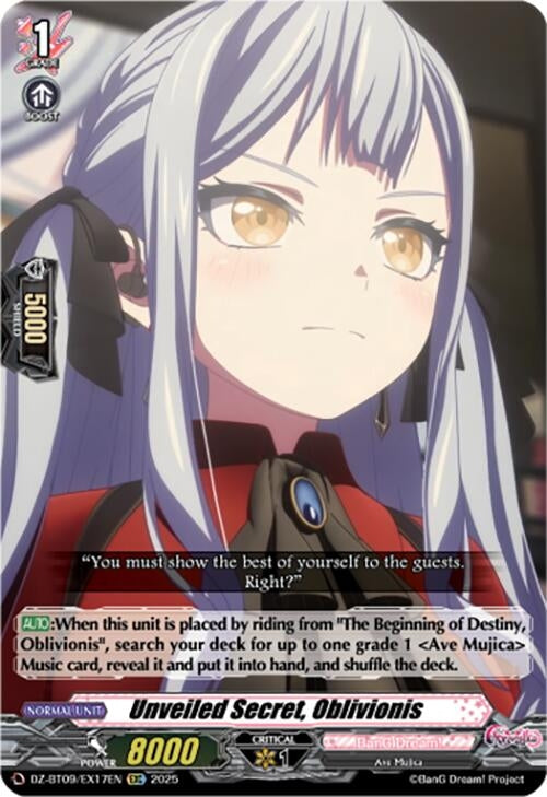 Image for Unveiled Secret, Oblivionis (EXC) (DZ-BT09: Super Brave Detonation) (DZ-BT09/EX17EN) - Cardfight Vanguard