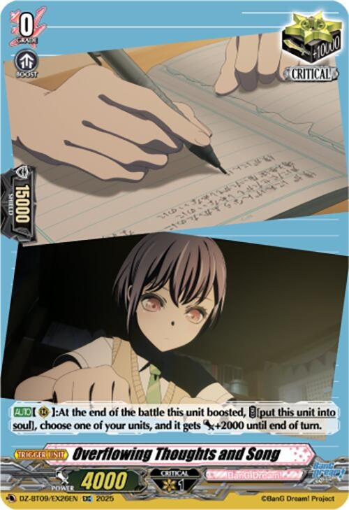 Image for Overflowing Thoughts and Song (EXC) (DZ-BT09: Super Brave Detonation) (DZ-BT09/EX26EN) - Cardfight Vanguard