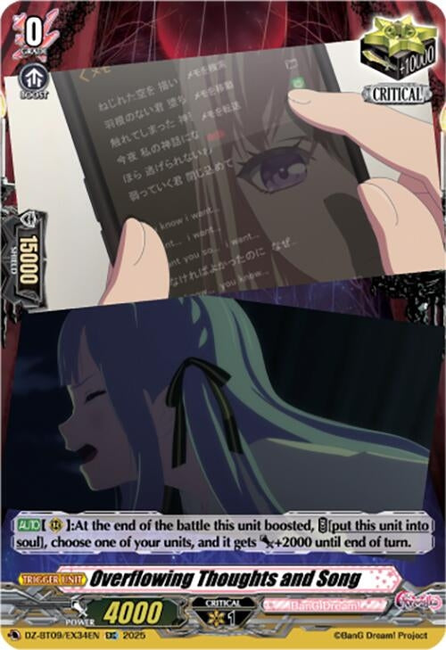 Image for Overflowing Thoughts and Song (EXC) (DZ-BT09/EX34EN) (DZ-BT09: Super Brave Detonation) (DZ-BT09/EX34EN) - Cardfight Vanguard