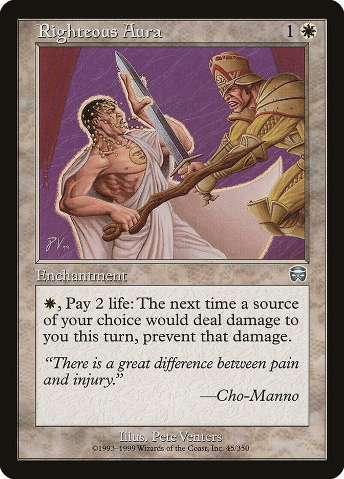 Image for Righteous Aura (Mercadian Masques) (45) - Magic: The Gathering