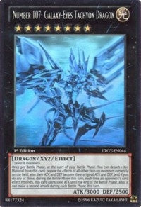Image for Number 107: Galaxy-Eyes Tachyon Dragon (Ghost Rare) (Lord of the Tachyon Galaxy) (LTGY-EN044) - YuGiOh