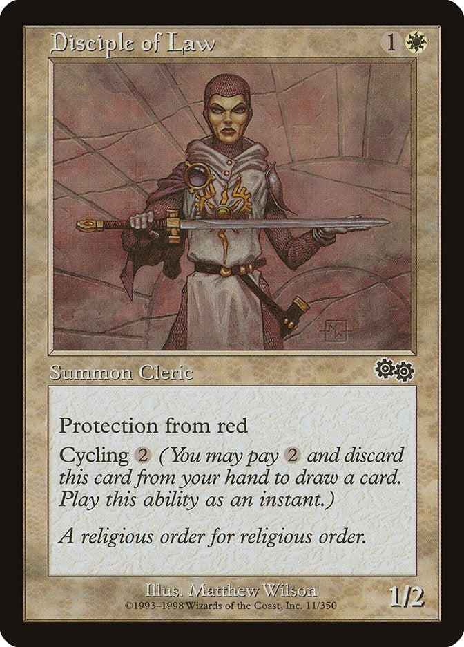 Image for Disciple of Law (Urza's Saga) (11) - Magic: The Gathering