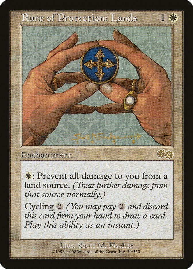 Image for Rune of Protection: Lands (Urza's Saga) (39) - Magic: The Gathering