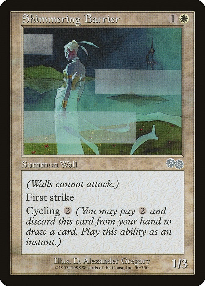 Image for Shimmering Barrier (Urza's Saga) (50) - Magic: The Gathering