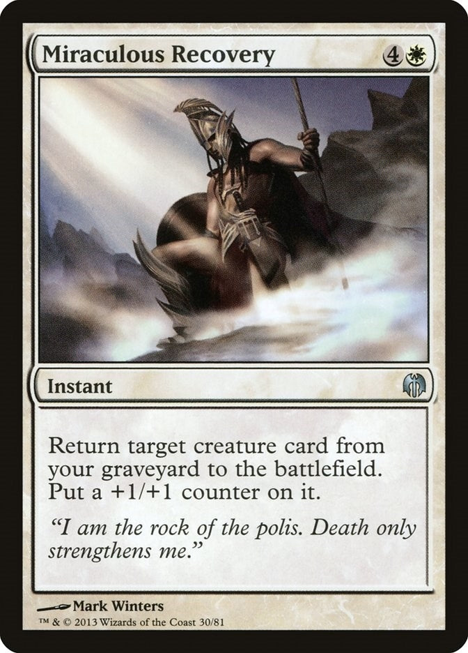 Image for Miraculous Recovery (Duel Decks: Heroes vs. Monsters) (30) - Magic: The Gathering