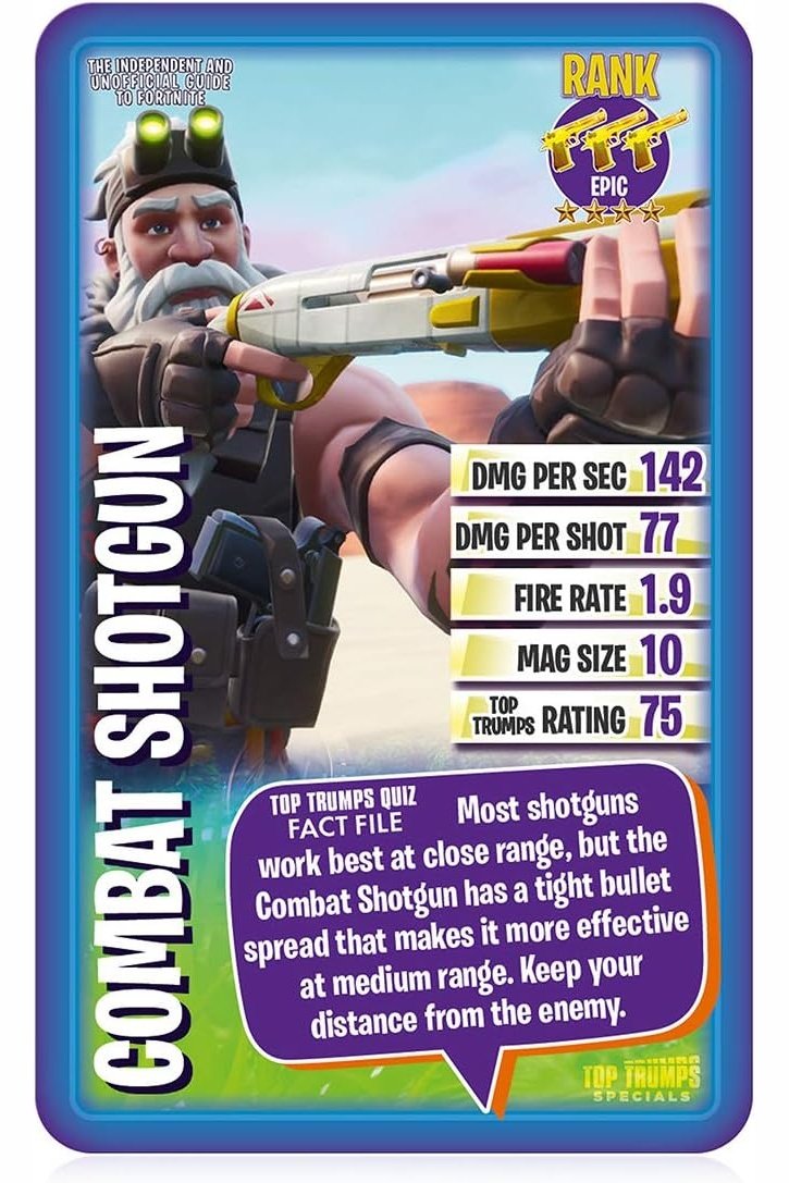 Top Trumps The Independent and Unofficial Guide To Fortnite Specials Card Game - Quiz Game