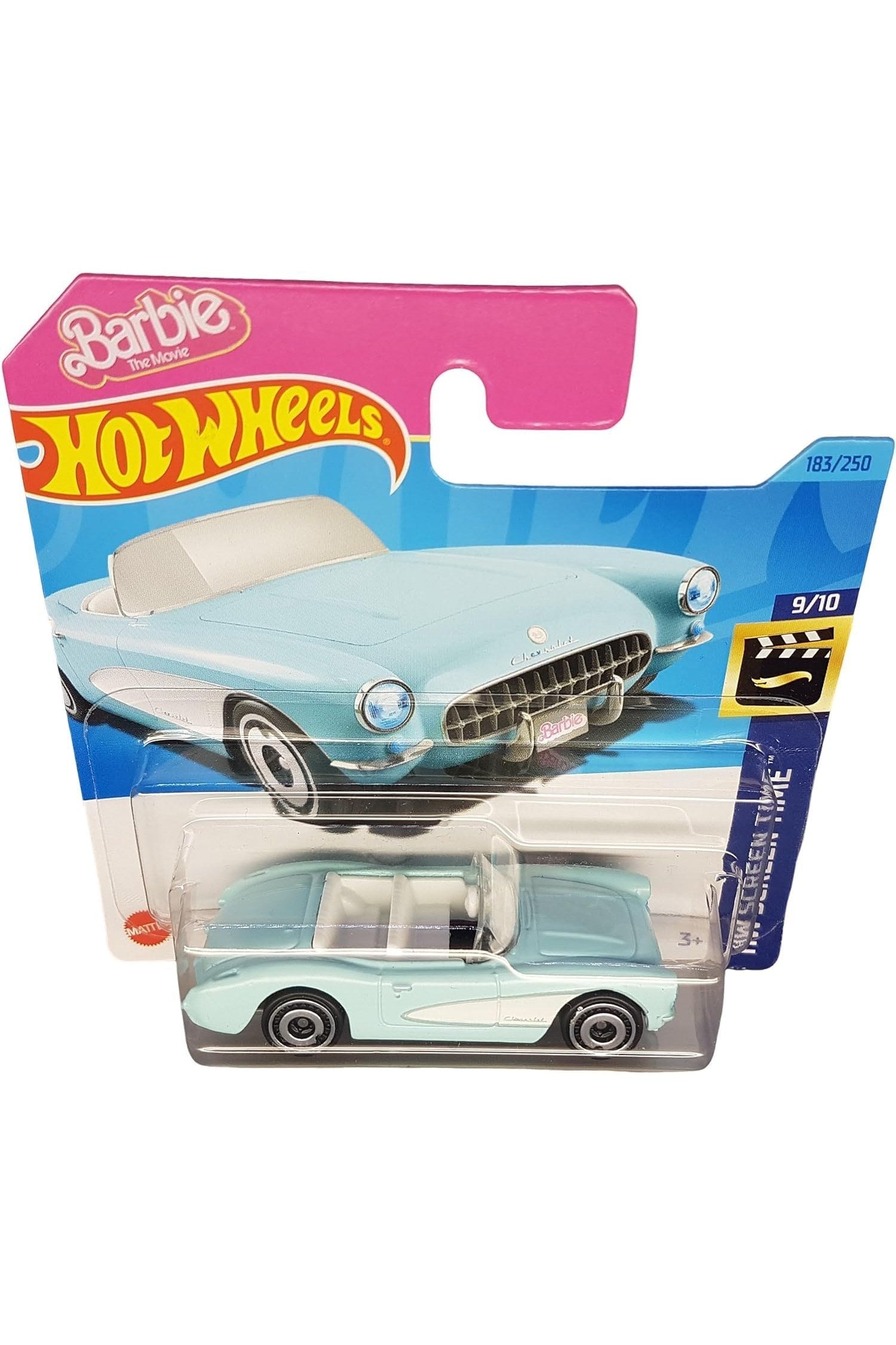 183/250 Hot Wheels - 1956 Corvette (Light Blue - Barbie) - HW Screen Time 9/10  - 2023 HKK87