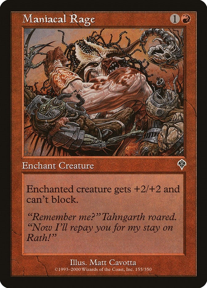 Image for Maniacal Rage (Invasion) (155) - Magic: The Gathering