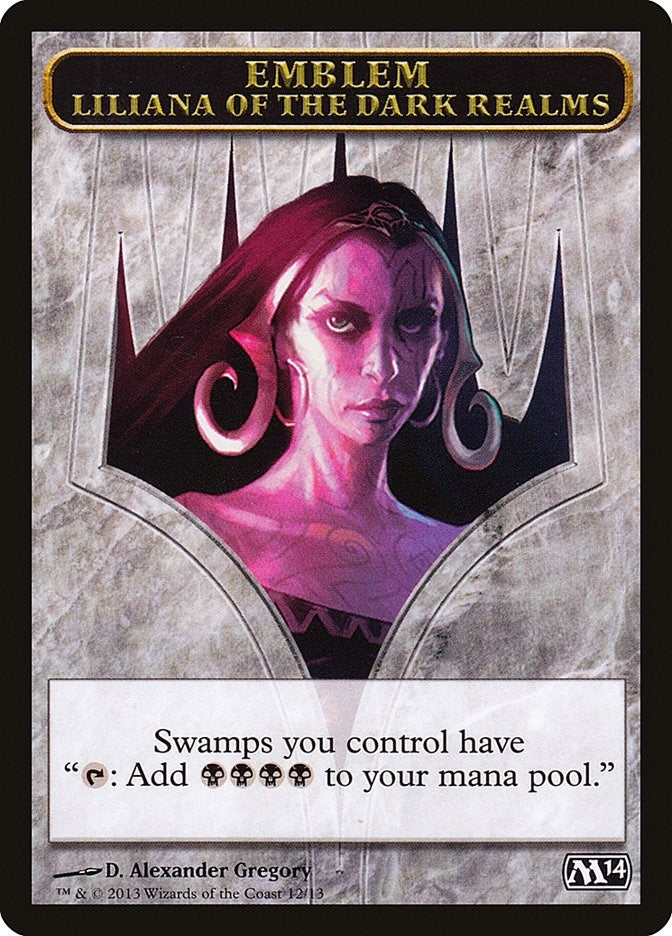 Image for Emblem - Liliana of the Dark Realms (Magic 2014 (M14)) (12) - Magic: The Gathering
