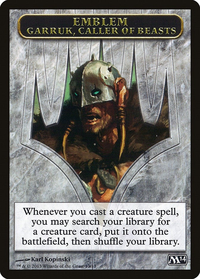 Image for Emblem - Garruk, Caller of Beasts (Magic 2014 (M14)) (13) - Magic: The Gathering