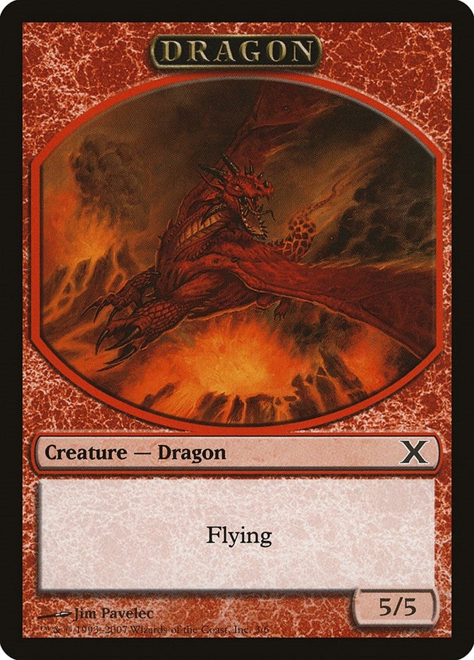 Image for Dragon Token (10th Edition) (3) - Magic: The Gathering
