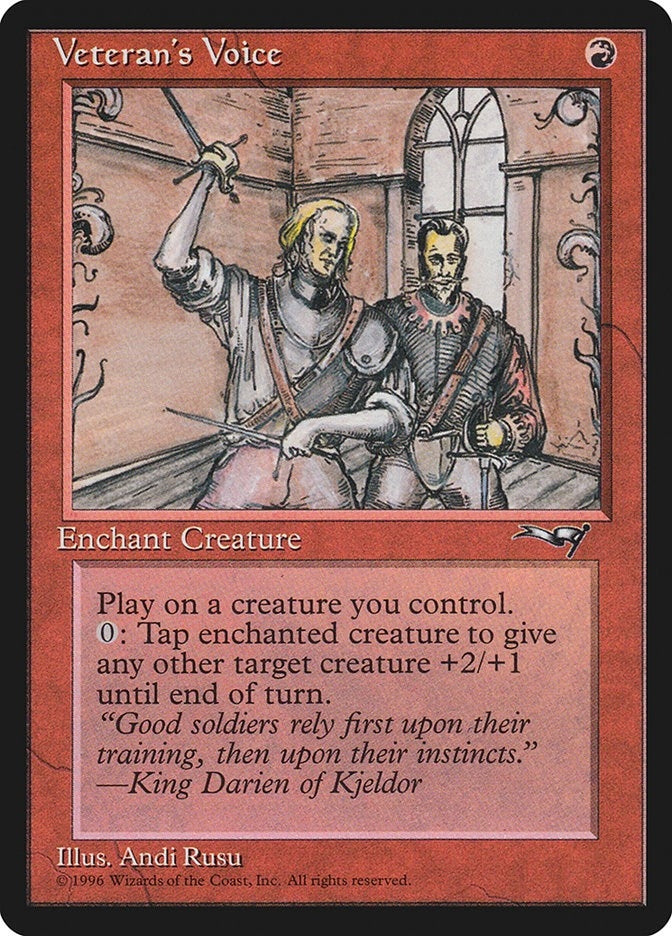 Image for Veteran's Voice (Side-by-side) (Alliances) (124) - Magic: The Gathering
