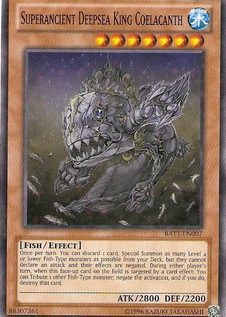 Image for Superancient Deepsea King Coelacanth (Starfoil) (Battle Pack Tournament Prize Cards) (BATT-EN007) - YuGiOh