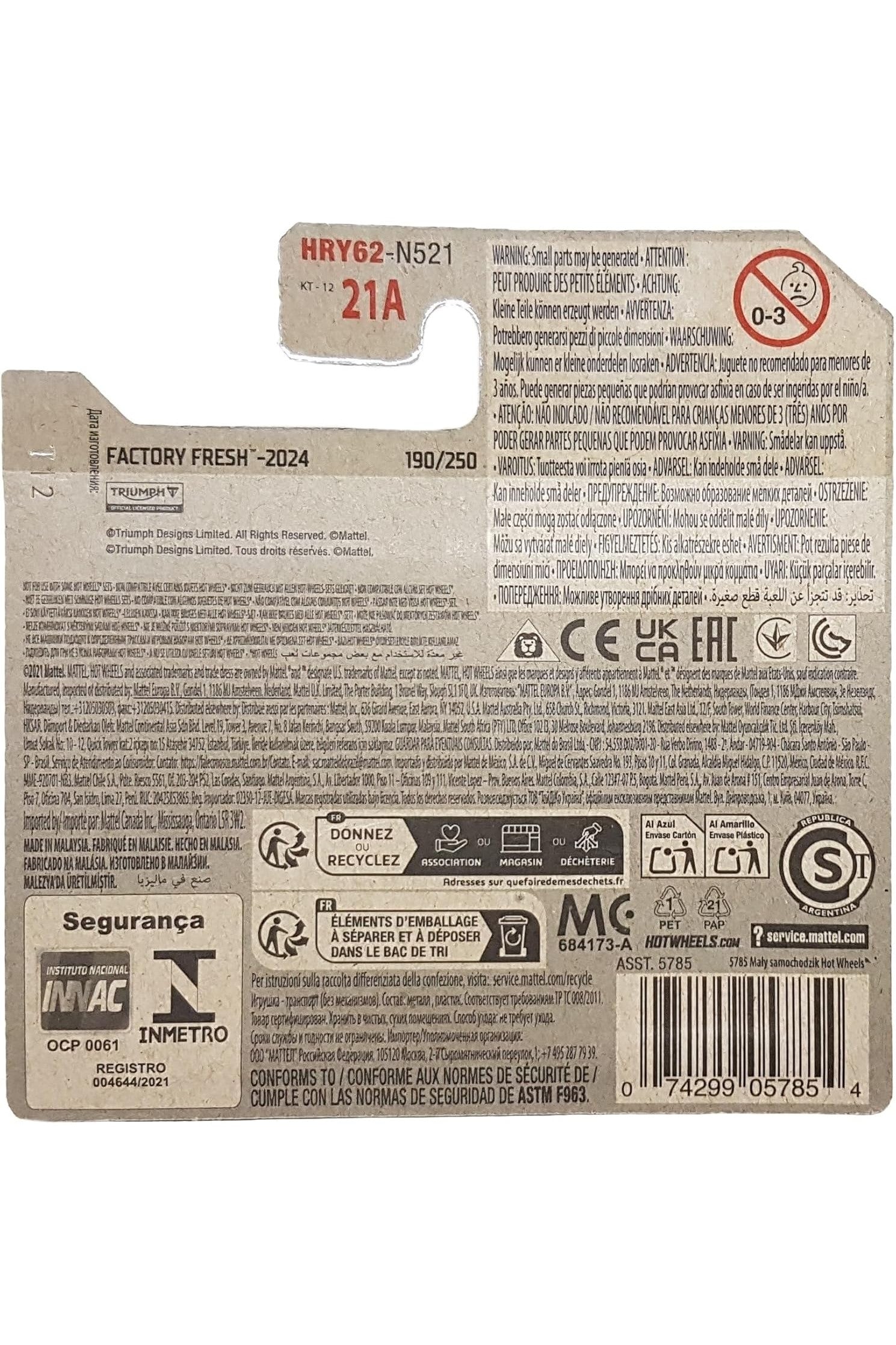 190/250 Hot Wheels - 1966 Triumph Tiger 100 - Factory Fresh 10/10 - 2024 HRY62