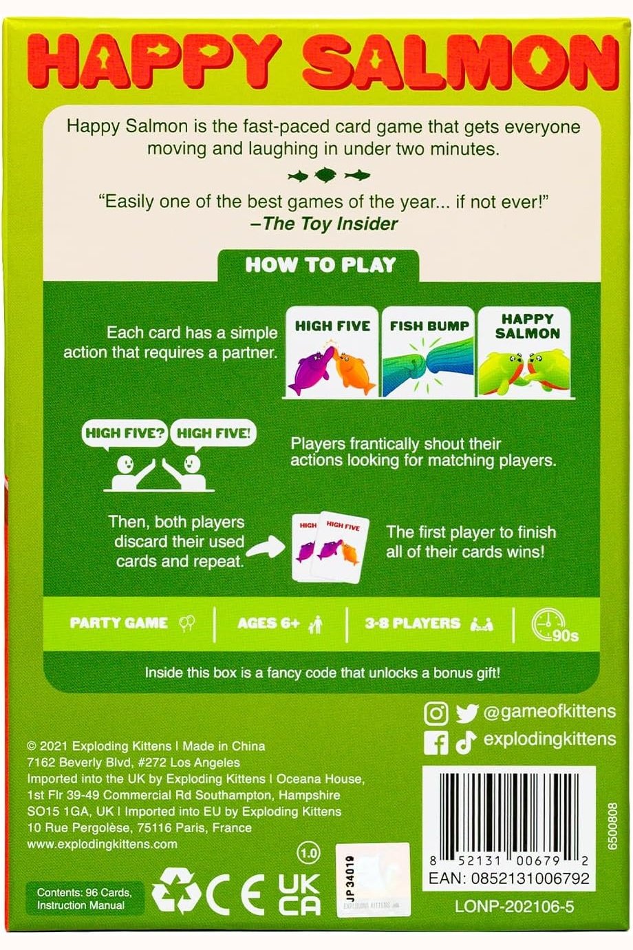 Happy Salmon by Exploding Kittens - Card Game - Board Games