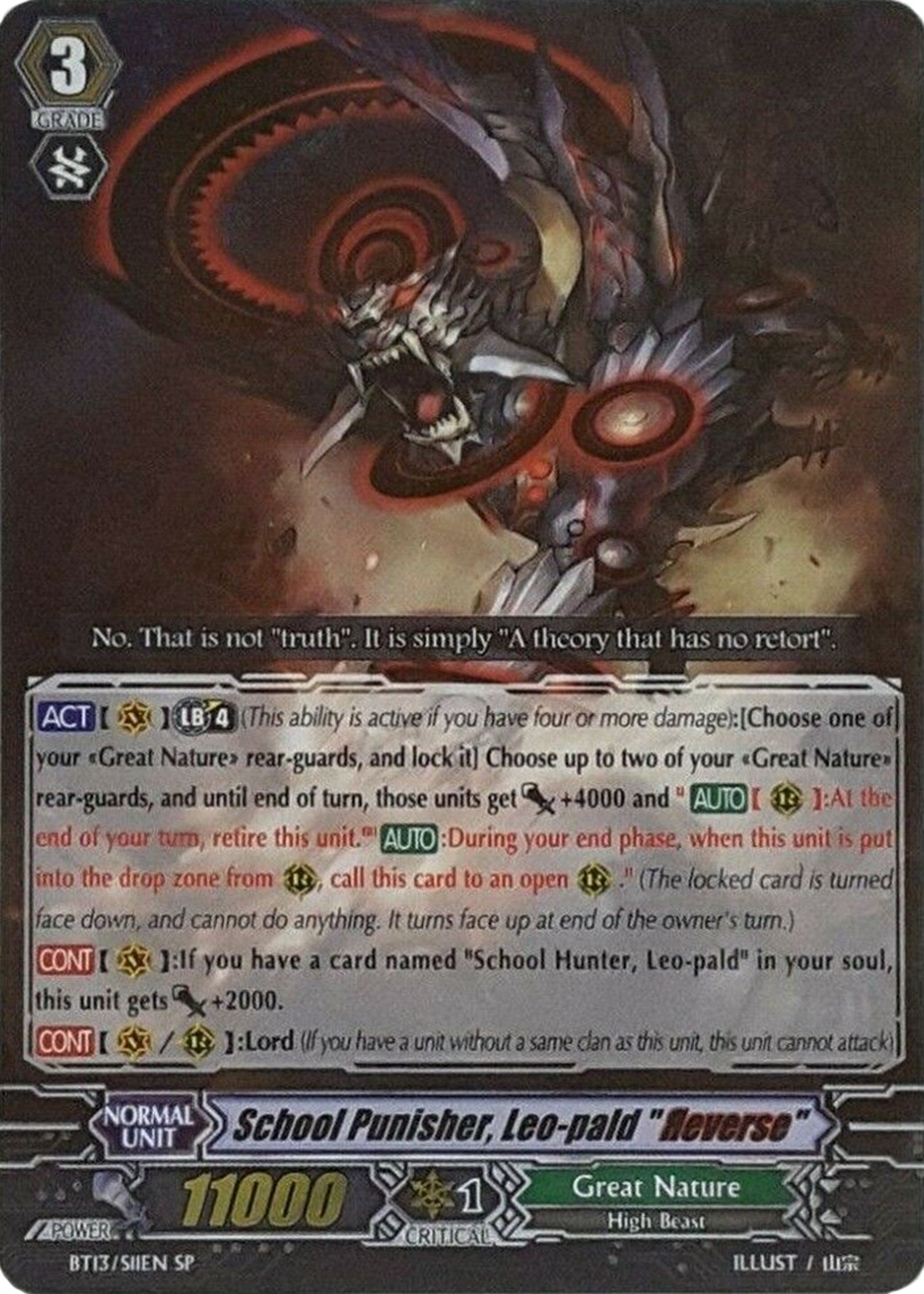 Image for School Punisher, Leo-pald "Reverse" (SP) (BT13: Catastrophic Outbreak) (BT13/S11EN) - Cardfight Vanguard