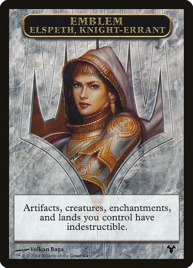 Image for Emblem - Elspeth, Knight-Errant // Soldier Double-Sided Token (Magic Modern Event Deck) (4 // 1) - Magic: The Gathering