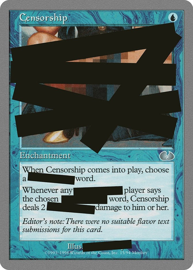 Image for Censorship (Unglued) (15) - Magic: The Gathering