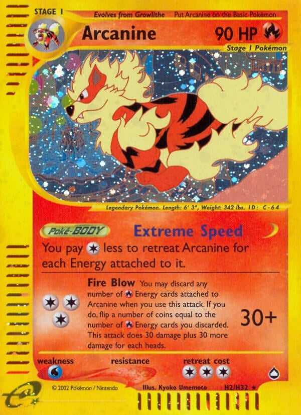 Image for Arcanine (H2) (Aquapolis) (H02/H32) - Pokemon