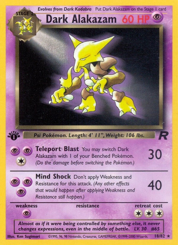 Image for Dark Alakazam (18) (Team Rocket) (18/82) - Pokemon