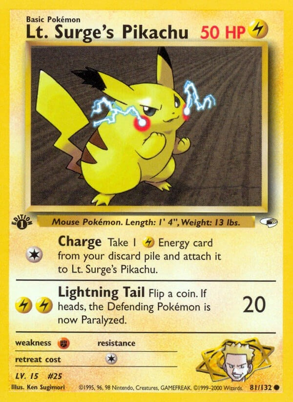 Image for Lt. Surge's Pikachu (Gym Heroes) (081/132) - Pokemon