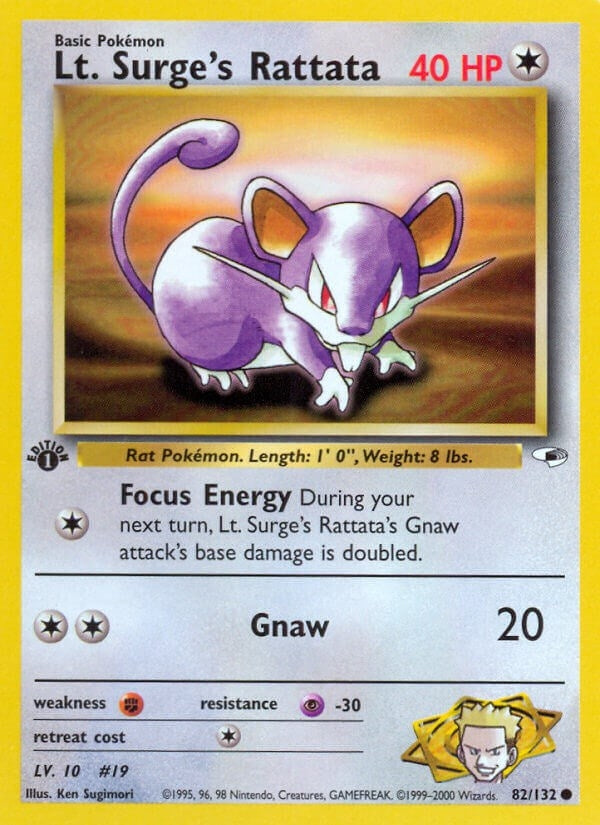 Image for Lt. Surge's Rattata (Gym Heroes) (082/132) - Pokemon