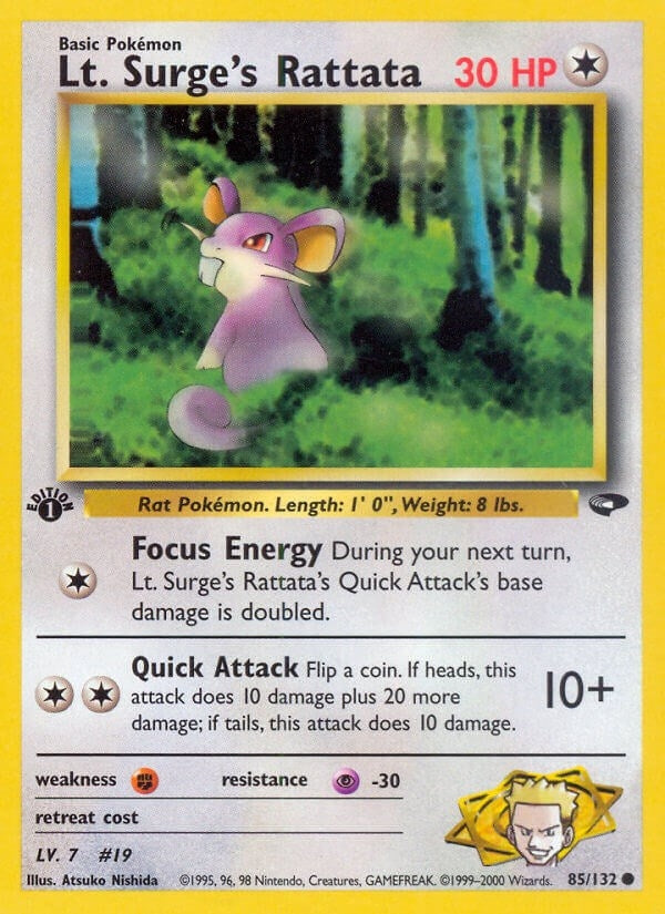 Image for Lt. Surge's Rattata (Gym Challenge) (085/132) - Pokemon
