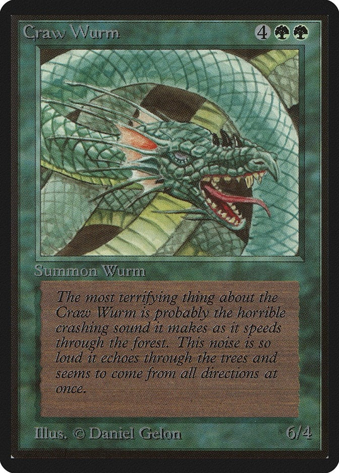 Image for Craw Wurm (Beta Edition) - Magic: The Gathering