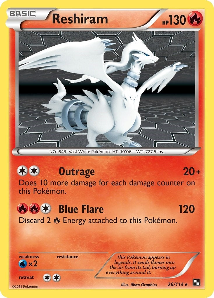 Image for Reshiram (Black and White) (26/114) - Pokemon
