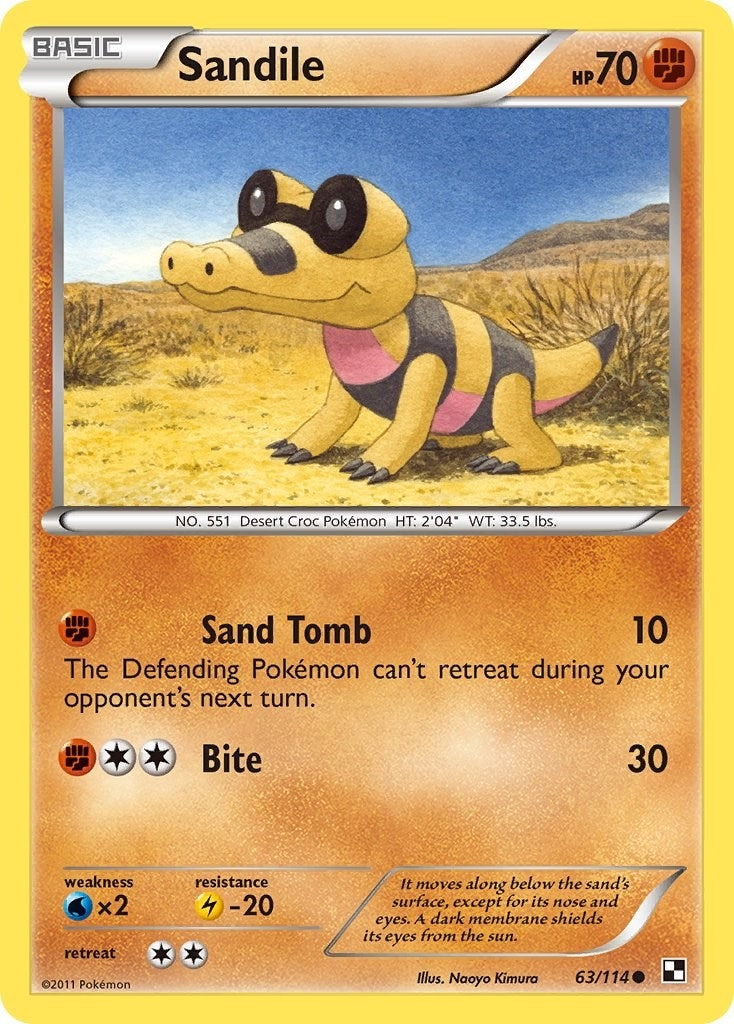 Image for Sandile (Black and White) (63/114) - Pokemon