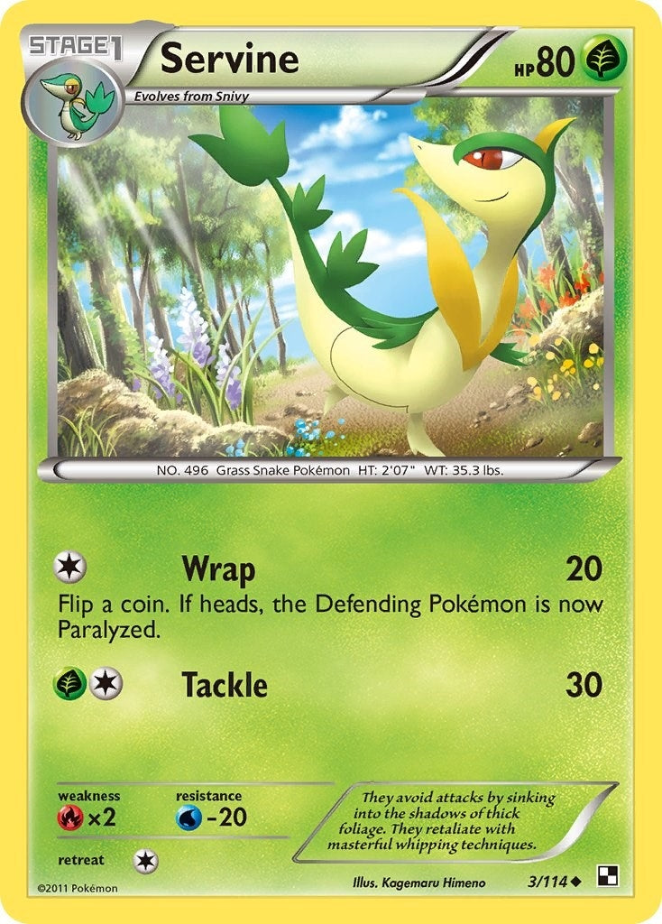 Image for Servine (3) (Black and White) (3/114) - Pokemon