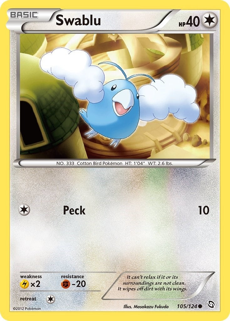 Image for Swablu (105) (Dragons Exalted) (105/124) - Pokemon