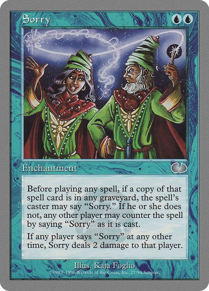 Image for Sorry (Unglued) (27) - Magic: The Gathering