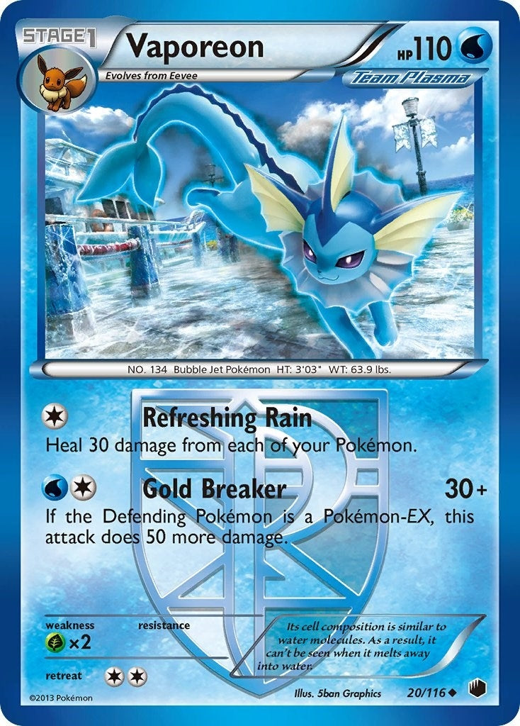 Image for Vaporeon (Team Plasma) (Plasma Freeze) (20/116) - Pokemon