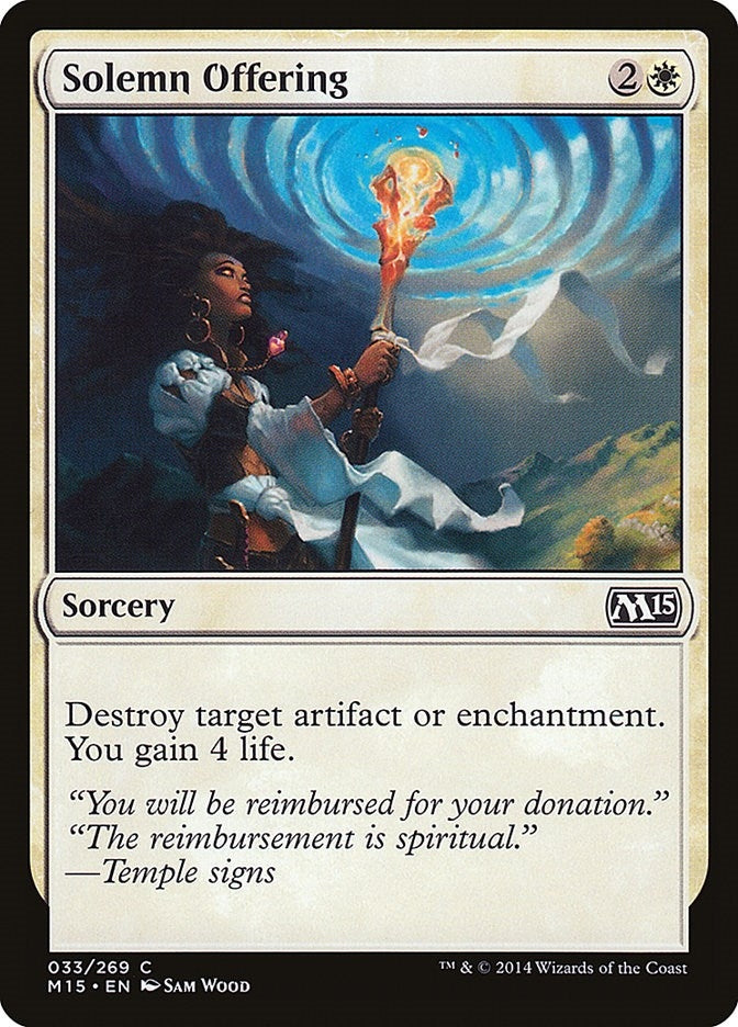 Image for Solemn Offering (Magic 2015 (M15)) (33) - Magic: The Gathering