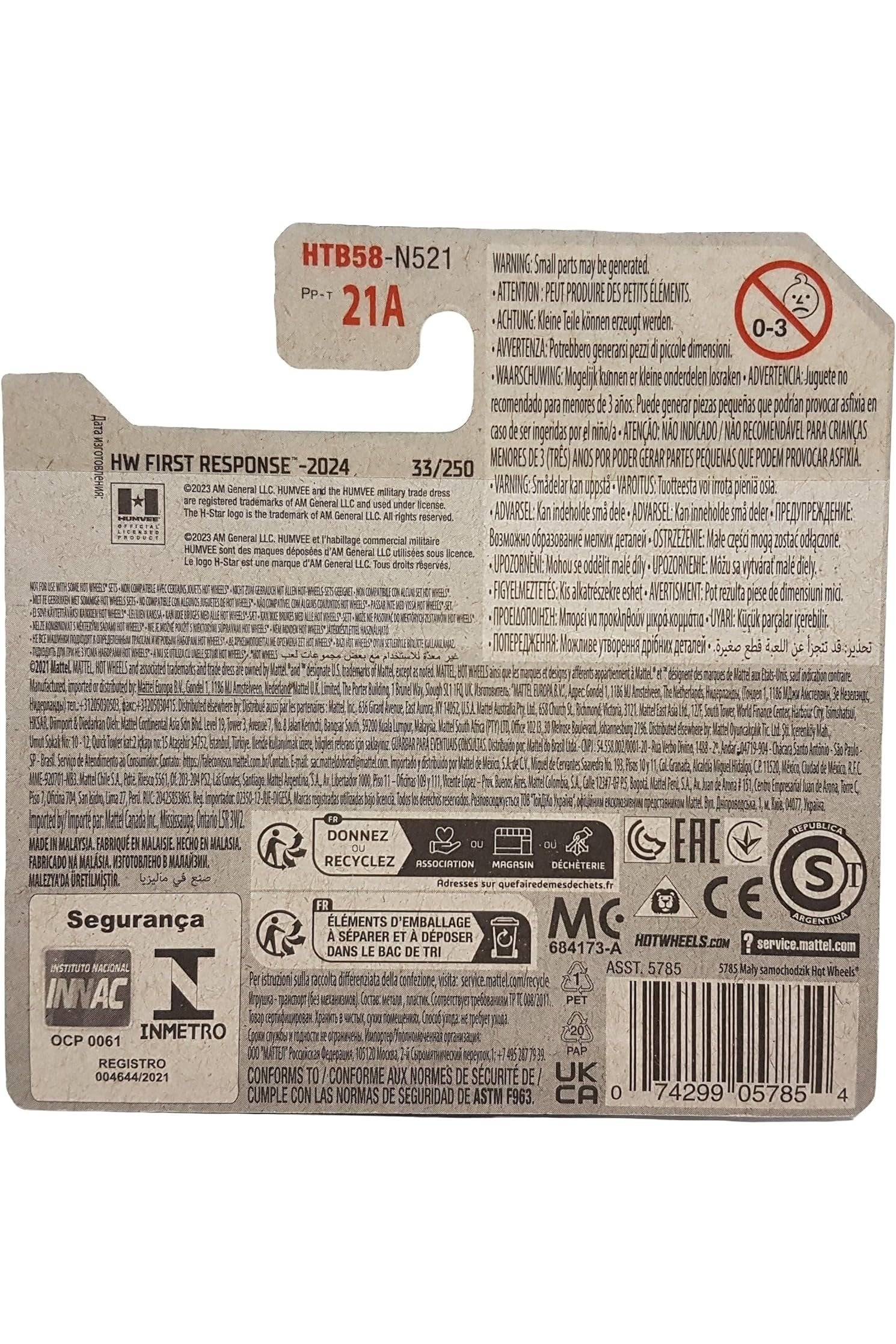 033/250 Hot Wheels - Humvee - HW First Response 4/10 - HTB58 2024 - Hot Wheels