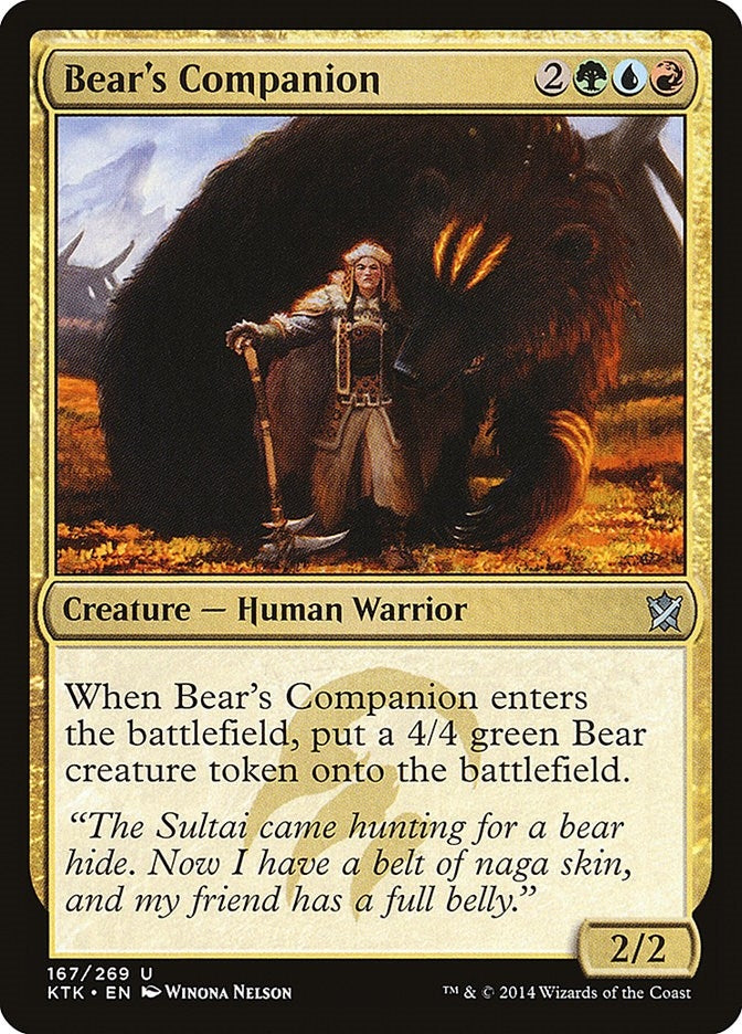 Image for Bear's Companion (Khans of Tarkir) (167) - Magic: The Gathering