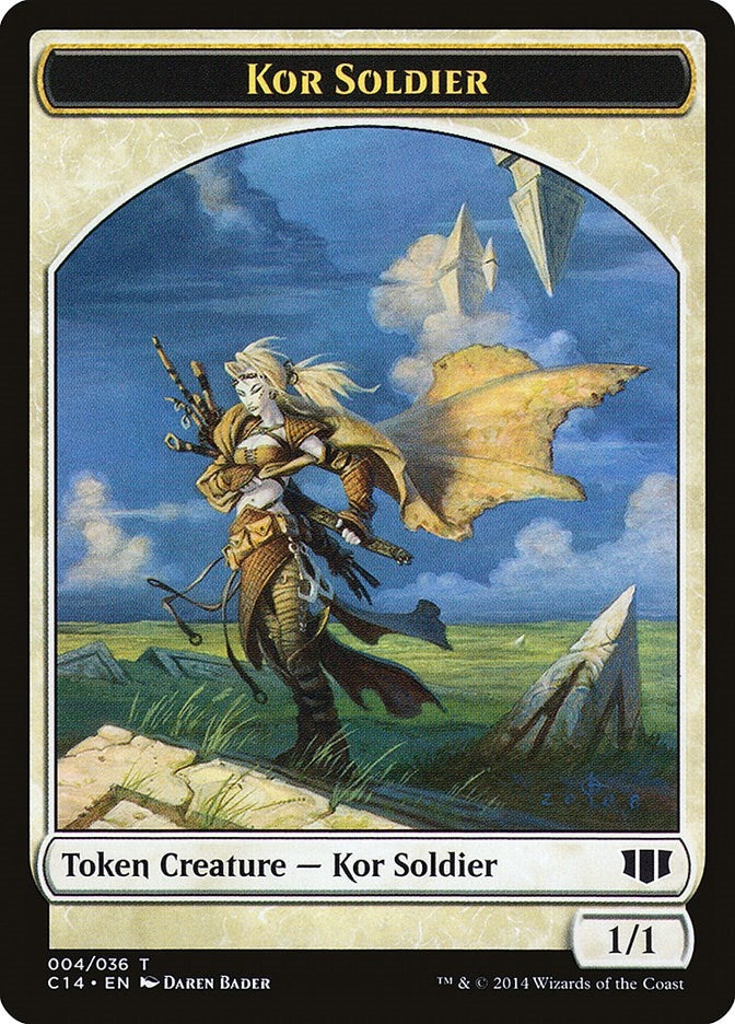 Image for Kor Soldier // Pegasus Double-Sided Token (Commander 2014) (4 // 5) - Magic: The Gathering