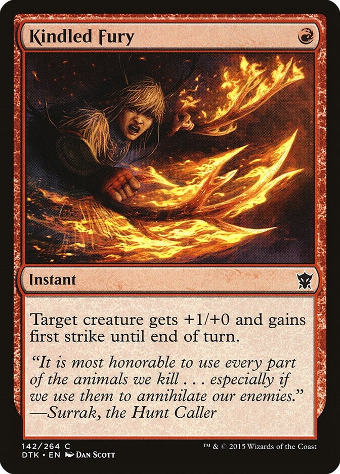 Image for Kindled Fury (Dragons of Tarkir) (142) - Magic: The Gathering