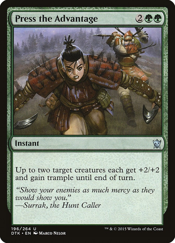 Image for Press the Advantage (Dragons of Tarkir) (196) - Magic: The Gathering