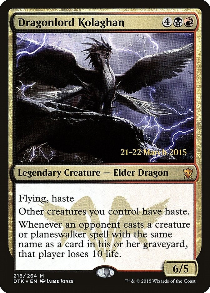 Image for Dragonlord Kolaghan (Prerelease Cards) (218) - Magic: The Gathering